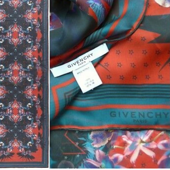Givenchy silk scarf wrap stole birds of paradise print - Picture 3 of 7